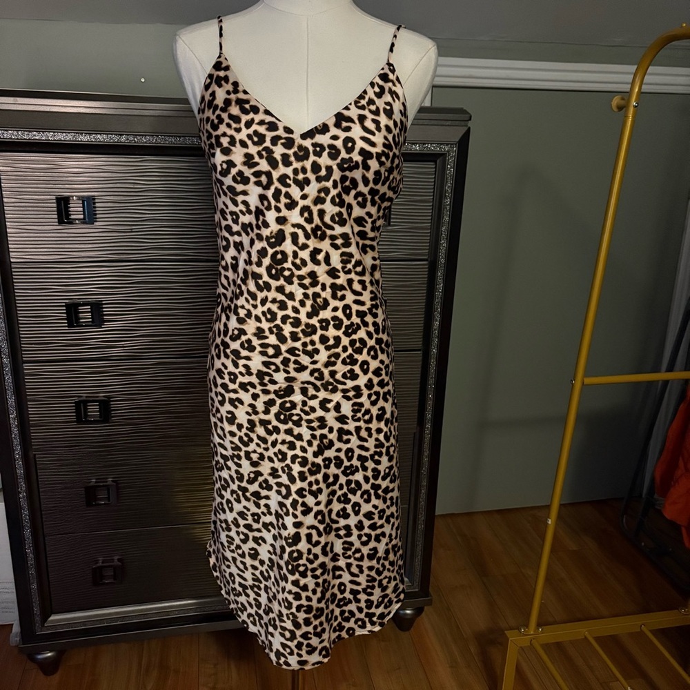 NWT Audrey 3 + 1 Leopard Print Slip Dress